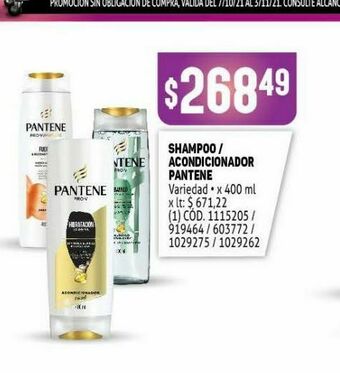Makro Shampoo pantene oferta