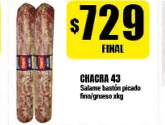 Supermayorista Vital Chacra 43 Salame bastón picado fino/grueso xkg oferta