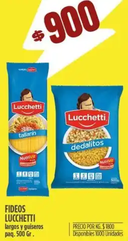 Supermercados Vea FIDEOS LUCCHETTI largos y guiseros paq. 500gr oferta