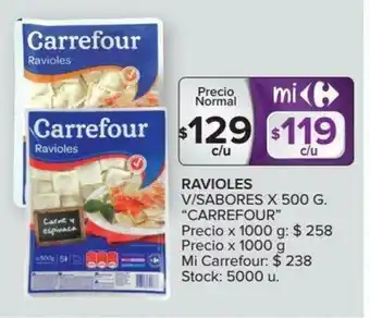 Carrefour Carrefour Ravioles V/Sabores x 500g oferta