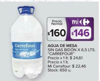 Carrefour Carrefour Agua De Mesa Sin Gas Bidón x 6,5 lts oferta