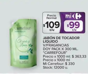 Carrefour Carrefour Jabón De Tocador Líquido V/Fragancias Doy Pack x 300ml oferta