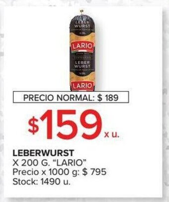 Carrefour Lario Leberwurst x 200g oferta