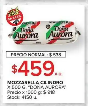 Carrefour Doña Aurora Mozzarella Cilindro x 500g oferta