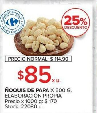 Carrefour Ñoquis De Papa x 500g Elaboración Propia oferta