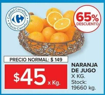 Carrefour Naranja De Jugo x kg oferta