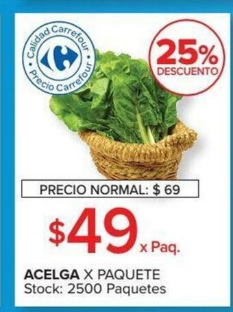 Carrefour Acelga x Paquete oferta