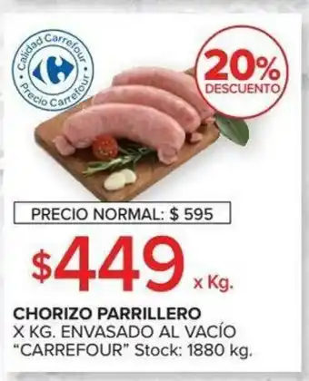 Carrefour Envasado Al Vacío Chorizo Parrillero x kg oferta