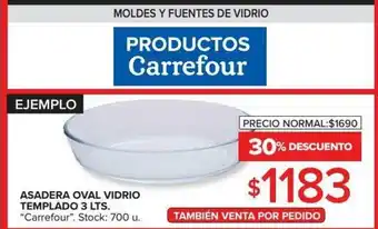 Carrefour Asadera Oval Vidrio Templado 3 Lts