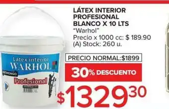 Carrefour Warhol Làtex Interior Profesional Blanco x 10L oferta