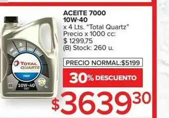 Carrefour Total Quartz Aceite 7000 10W-40 x 4 Lts. oferta