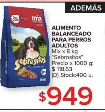 Carrefour AlimentoSabrositos Balanceado Para Perros Adultos Mix x 8 kg oferta