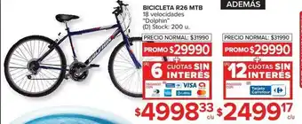 Carrefour Bicicleta R26 MTB 10 velocidades "Dolphin" oferta