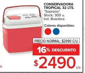 Carrefour Conservadora Tropical 32 Lts. Soprano oferta