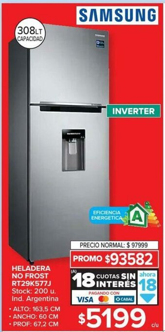 Carrefour Heladera No Frost RT29K577J oferta