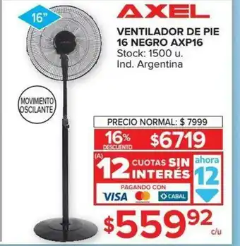 Carrefour Axel Ventilador De Pie 16 Negro AXP16 oferta