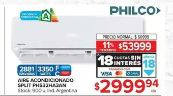 Carrefour Philco Aire Acondicionado Split PHS32HA3AN oferta