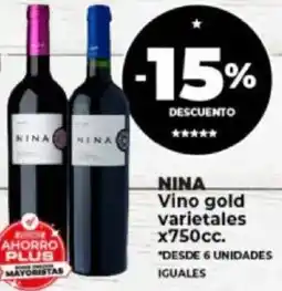 Supermayorista Vital NINA Vino gold varietales x750cc oferta