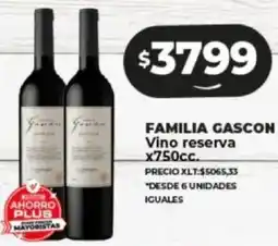 Supermayorista Vital FAMILIA GASCON Vino reserva x750cc oferta
