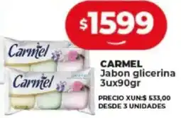Supermayorista Vital CARMEL Jabon glicerina 3ux90gr oferta