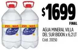 Supermercados Yaguar AGUA MINERAL VILLA DEL SUR BIDON x 6,2LT oferta