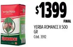 Supermercados Yaguar YERBA ROMANCE X 500GR oferta