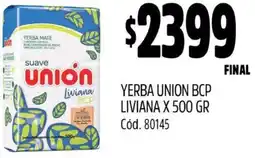 Supermercados Yaguar YERBA UNION BCP LIVIANA X 500GR oferta