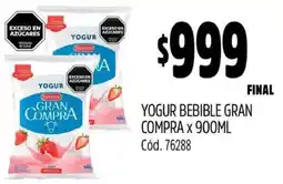 Supermercados Yaguar YOGUR BEBIBLE GRAN COMPRA X 900ML oferta