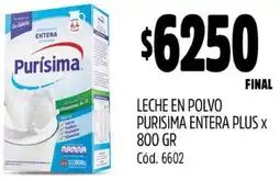 Supermercados Yaguar LECHE EN POLVO PURISIMA ENTERA PLUS X 800GR oferta