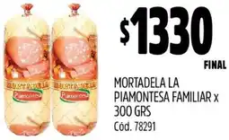 Supermercados Yaguar MORTADELA LA PIAMONTESA FAMILIAR X 300GR oferta