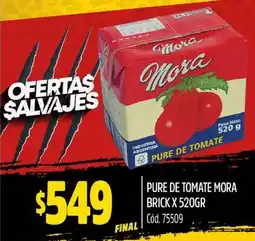 Supermercados Yaguar PURE DE TOMATE MORA BRICK X 520GR oferta