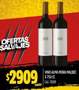 Supermercados Yaguar VINO ALMA MORA MALBEC X 750CC oferta