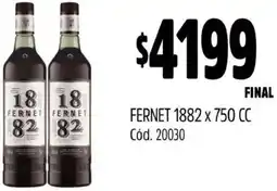 Supermercados Yaguar FERNET 1882 x 750CC oferta