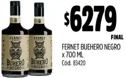 Supermercados Yaguar FERNET BUEHERO NEGRO X 700ML oferta