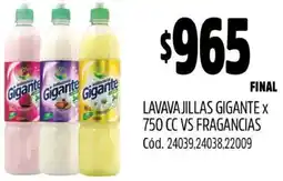 Supermercados Yaguar LAVAVAJILLAS GIGANTE X 750CC VS FRAGANCIAS oferta