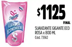 Supermercados Yaguar SUAVIZANTE GIGANTE ECO ROSA X 800ML oferta