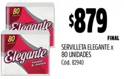 Supermercados Yaguar SERVILLETA ELEGANTE X 80 UNIDADES oferta