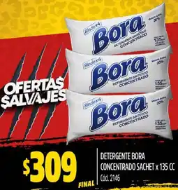 Supermercados Yaguar DETERGENTE BORA CONCENTRADO SACHET X 135CC oferta