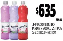 Supermercados Yaguar LIMPIADOR LIQUIDO JARDIN X 900CC VS TIPOS oferta