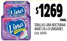 Supermercados Yaguar TOALLAS LINA NOCTURNA ANAT C/A x 8 UNIDADES oferta