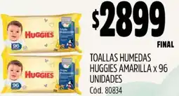 Supermercados Yaguar TOALLAS HUMEDAS HUGGIES AMARILLA X 96 UNIDADES oferta