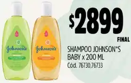 Supermercados Yaguar SHAMPOO JOHNSON'S BABY X 200ML oferta