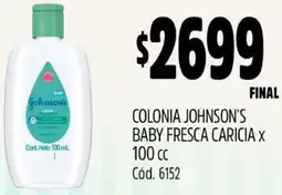 Supermercados Yaguar COLONIA JOHNSON'S BABY FRESCA CARICIA X 100CC oferta