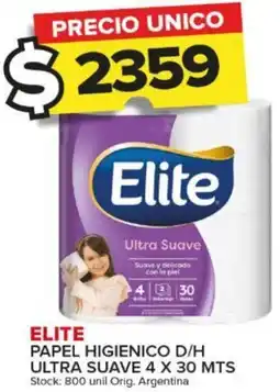Carrefour Maxi ELITE PAPEL HIGIENICO D/H ULTRA SUAVE 4 X 30 MTS oferta