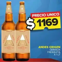 Carrefour Maxi ANDES ORIGEN CERVEZA FRESQUITA X 1LT oferta