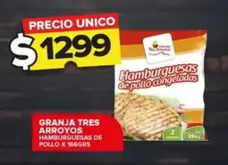 Carrefour Maxi GRANJA TRES ARROYOS HAMBURGUESAS DE POLLO X 166GRS oferta