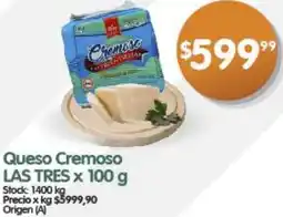 Supermercados Buenos Días Queso Cremoso LAS TRES x 100g oferta