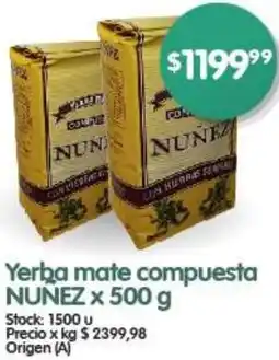 Supermercados Buenos Días Yerba mate compuesta NUNEZ x 500g oferta