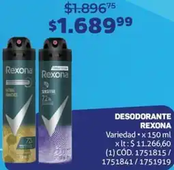 Makro DESODORANTE REXONA x 150ml oferta