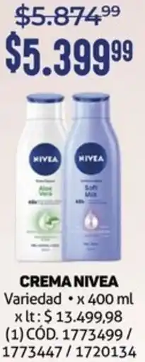 Makro CREMA NIVEA Variedad x 400ml oferta